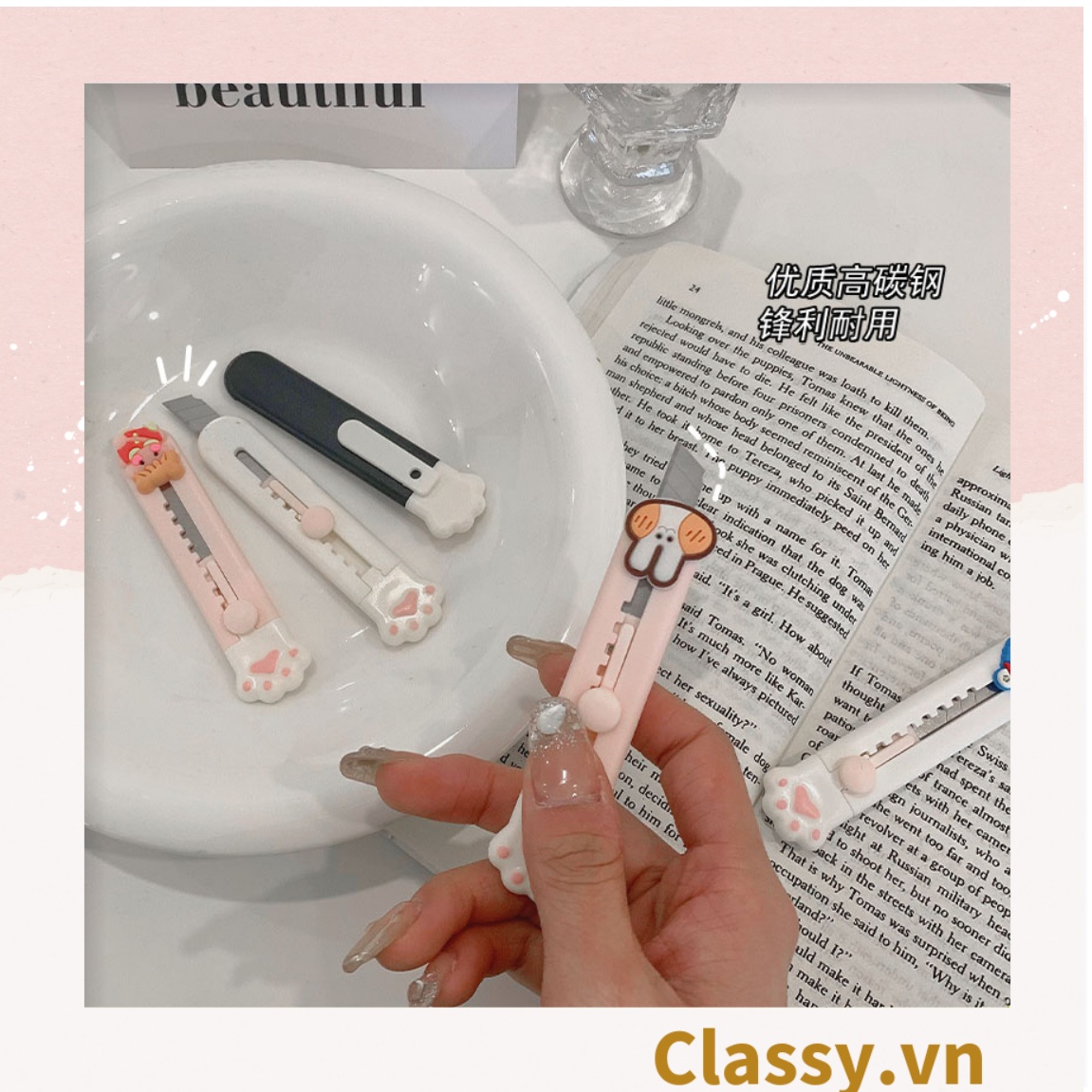 Dao Dọc Giấy Chân Mèo Classy Dễ Thương PK642