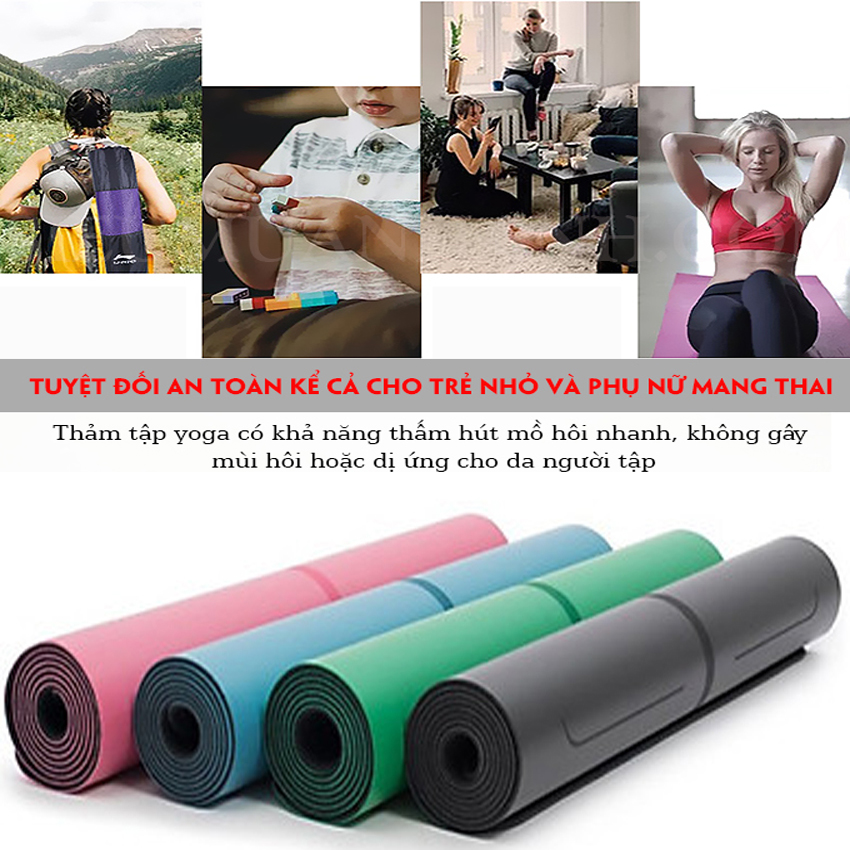 Thảm Yoga Định Tuyến Cao Su Thiên Nhiên PU Cao Cấp - YOGA QG, Chống Trơn Trượt, Độ Đàn Hồi Tốt, Thấm Hút Mồ Hôi, Thân Thiện Với Môi Trường, An Toàn Với Làn Da, Đường Định Tuyến In Rõ Rét - Hàng chính hãng