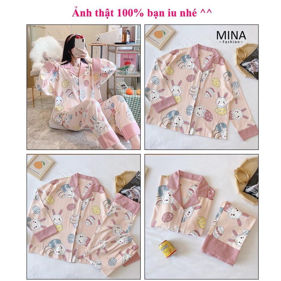 Đồ Bộ Pyjama Dài Tay, Đồ Ngủ Mặc Nhà Pizama Nữ Siêu Dễ Thương