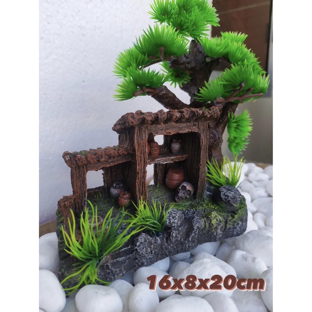 Miếu Gỗ Trang Trí Hồ Cá, Hòn Non Bộ, Sân Vườn..