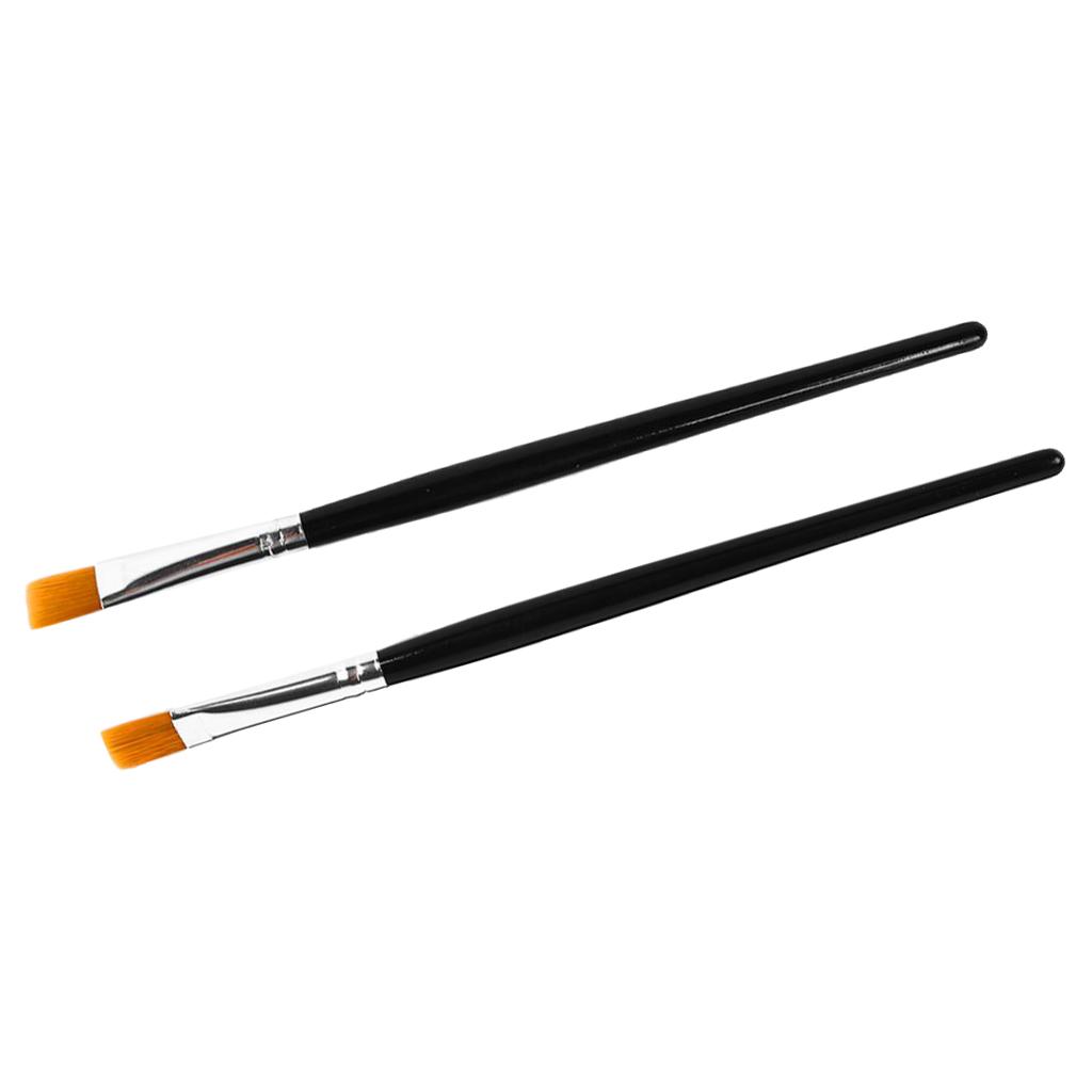Paint Brushes Set, 2Pcs Flat Pointed Tip Paintbrushes Nylon Hair Artist Acrylic Paint Brushes for Acrylic Oil Watercolor, Face Nail Art, Painting