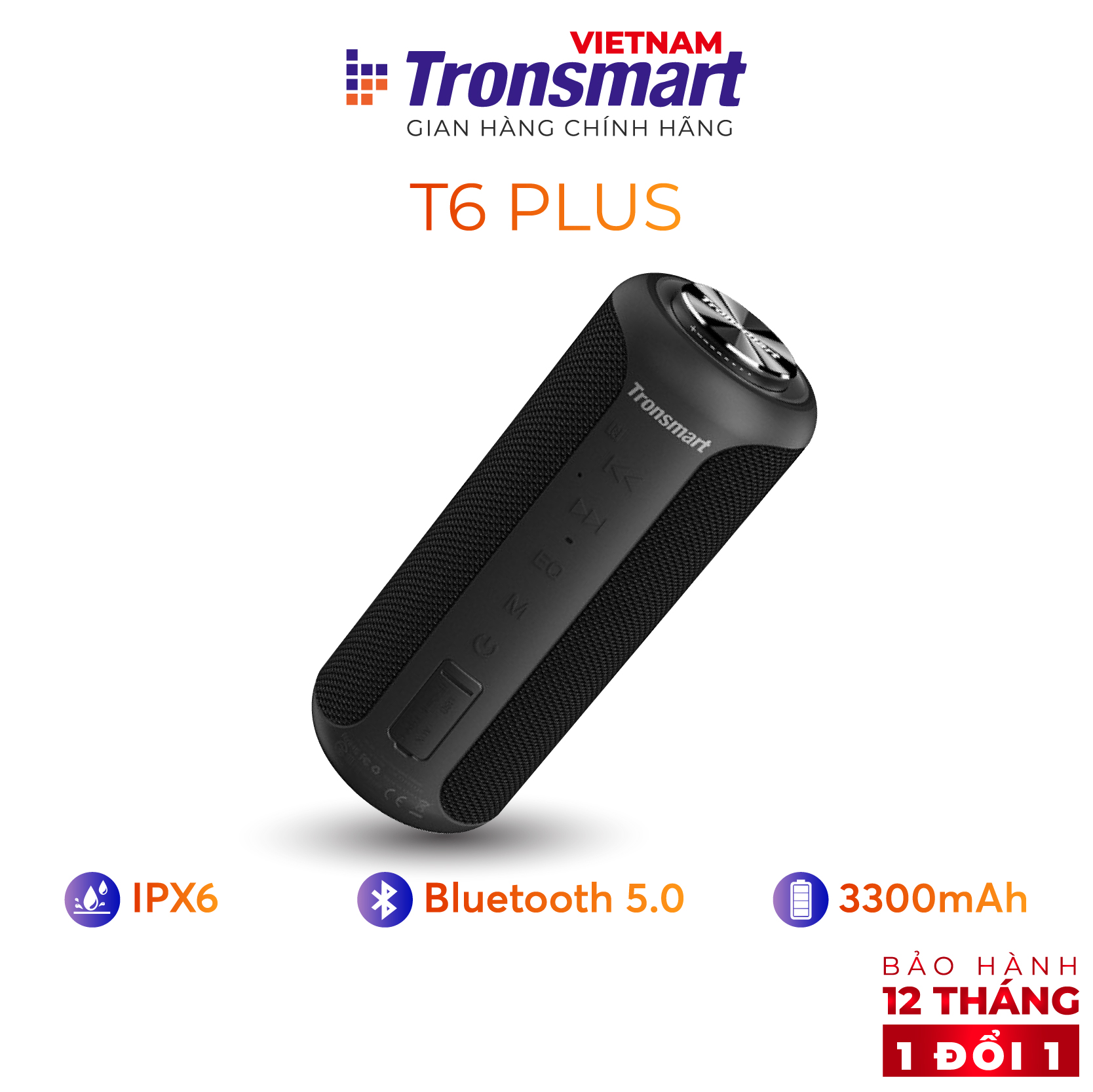 COMBO Loa Tronsmart T6 Plus và hộp đựng chống shock - Công suất 40W - Chống nước IPX6 Ghép đôi TWS - Hàng chính hãng