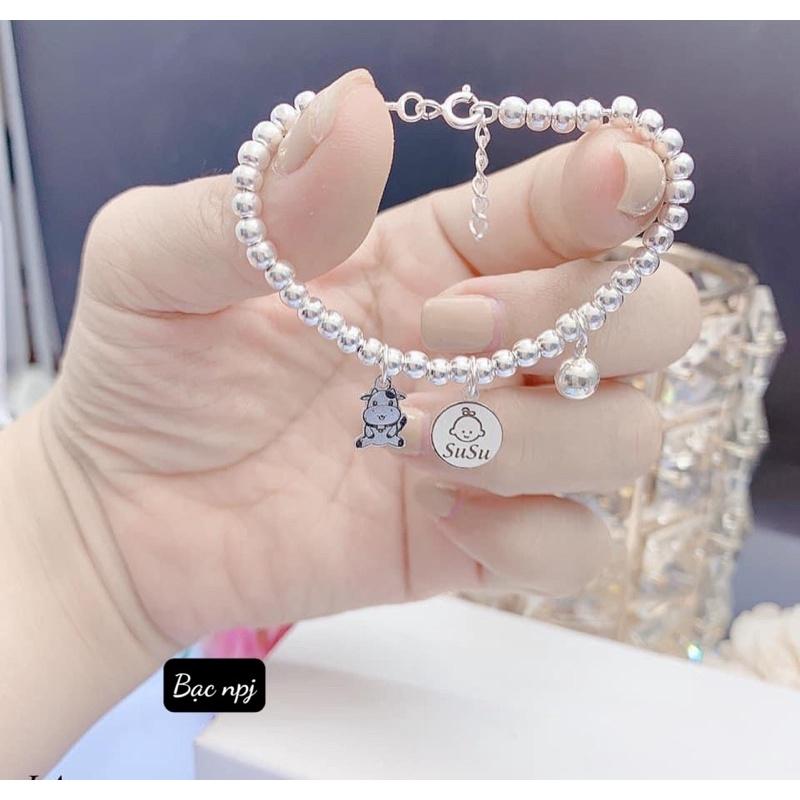 Lắc Tay Khắc Tên, Vòng tay Bi ️Miễn Phí khắc️ hoạ tiết kèm con giáp, Bạc Ta- Bạc Npj