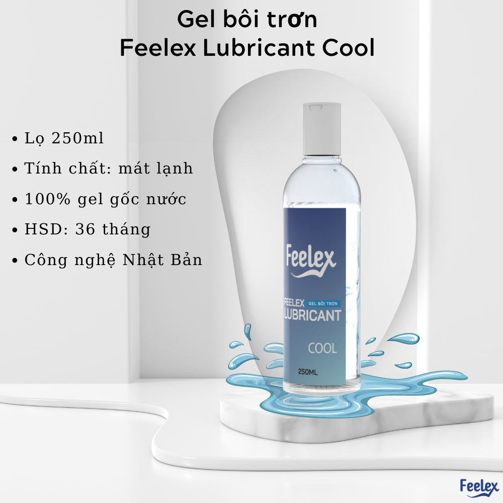 Gel bôi trơn quan hệ Feelex Lubricant Cool mát lạnh, siêu trơn, lâu khô - Chai 250ml