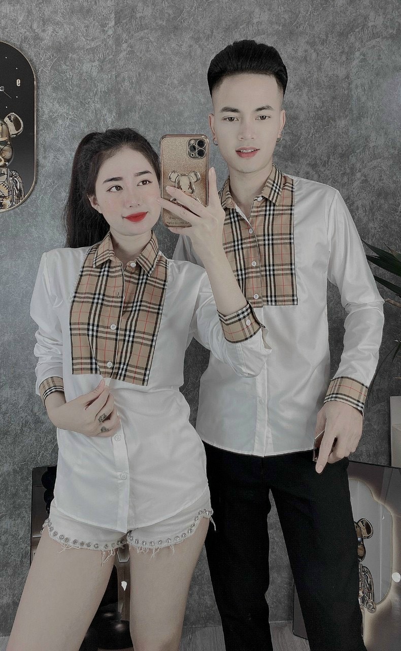 Áo sơ mi nam nữ tay dài , áo đôi nam nữ