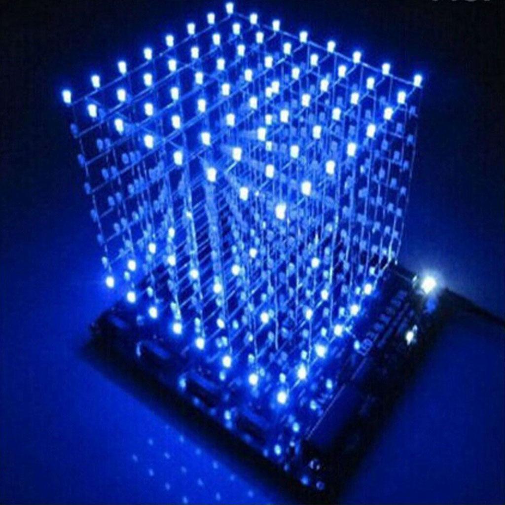 1 bộ 3D LightSquared DIY Bộ ĐÈN LED Cube 8x8x8 Màu Xanh Mạch Điện Tử DIY