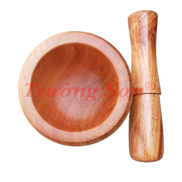 Bộ Cối Chày Gỗ Kiểu Dáng Hình Lu Đường Kính 13, 15 cm - Đồ Gỗ Nhà Bếp Thương Hiệu Trường Sơn