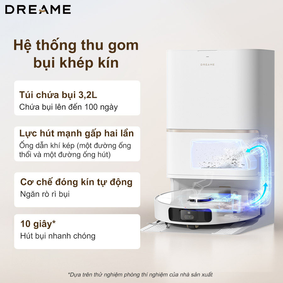 Robot Hút Bụi Lau Nhà Dreame L30s Ultra Xòe Giẻ Giặt Sấy Giẻ Nước Nóng Khử Khuẩn Ion, Camera AI Lực Hút 11.000 Pa - Hàng Chính Hãng