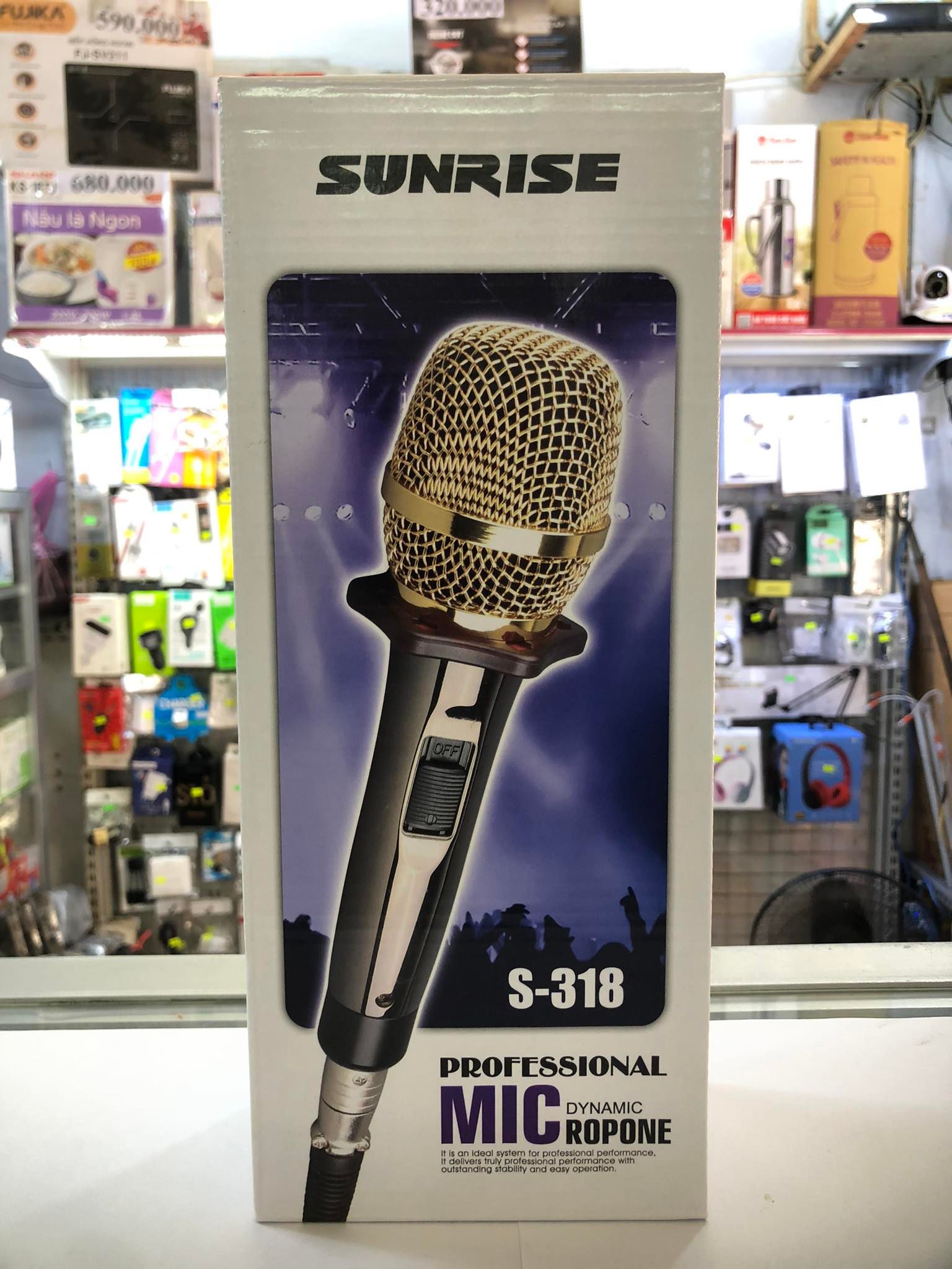 MICRO KARAOKE CÓ DÂY SUNRISE S-318 ÂM THANH HAY, CỰC HÚT,CÓ KHÓA ĐUÔI SIÊU BỀN - HÀNG CHÍNH HÃNG