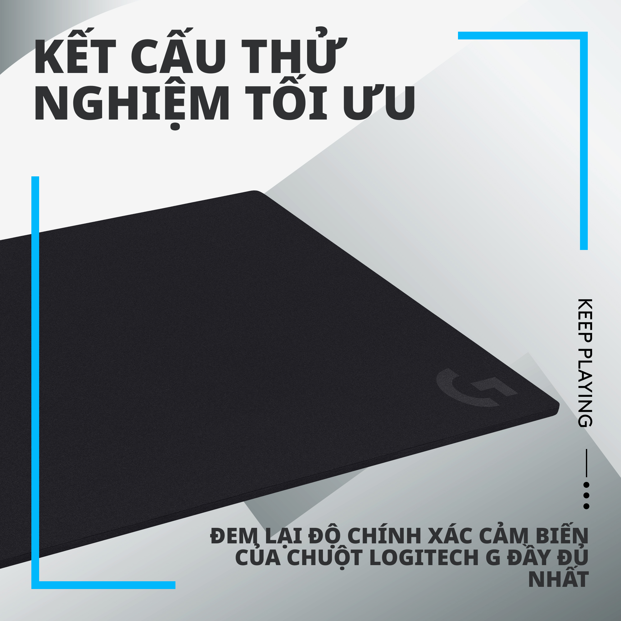 Bàn di chuột game Logitech G740 (Size L) tấm lót chuột chơi game bằng vải, tối ưu cho chơi game, ma sát, chống trượt kích thước 460 x 400 x 3 mm (dài x rộng x dày), cho Mac và PC - Hàng Chính Hãng