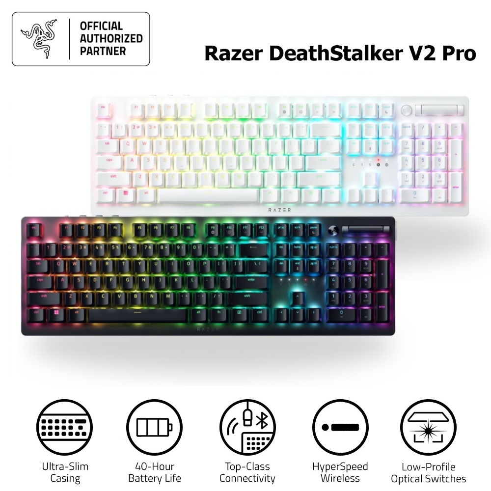 Bàn phím Gaming không dây Razer DeathStalker V2 Pro Low Profile Optical - Hàng chính hãng