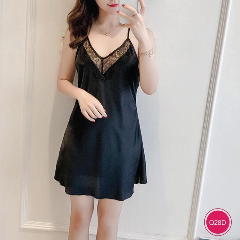 váy ngủ gợi cảm chất lụa satin cao cấp xavia Q28