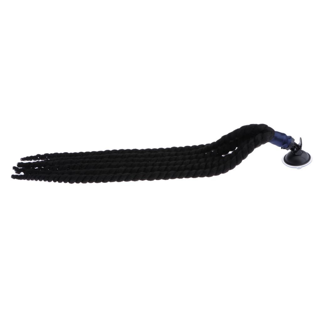 Hand-made Helmet Braids / Ponytail Motorcycle/Bicycle Helmet Wig Hair Black