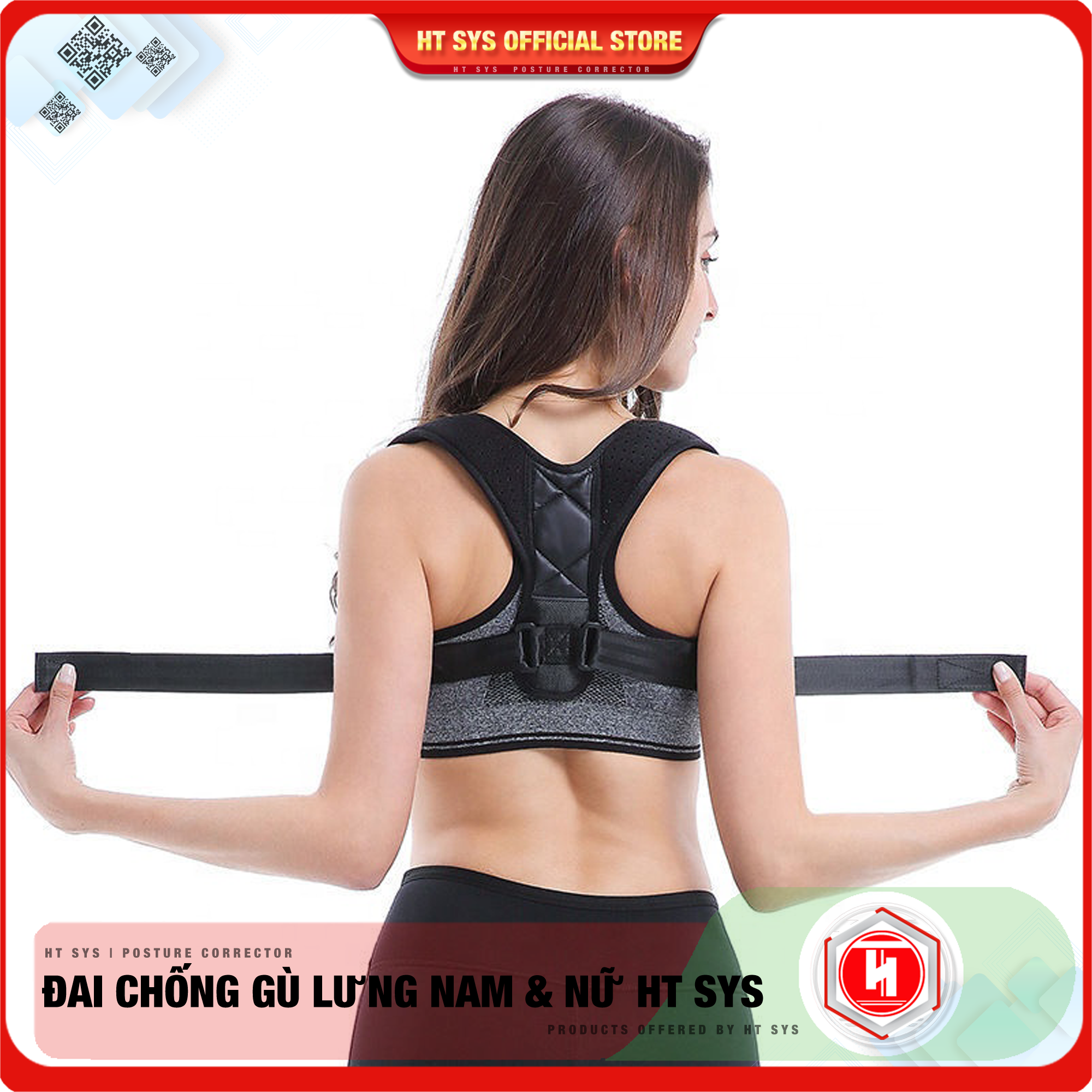 Đai chống gù lưng nam nữ HT SYS - Posture Corrector- Giúp định hình cột sống - Điều chỉnh tư thế của lưng -  Phù Hợp Với Mọi Độ Tuổi - Hỗ Trợ Điều Trị Hiệu Quả Chứng Gù Lưng, Lưng Tôm, Cong Vẹo Cột Sống