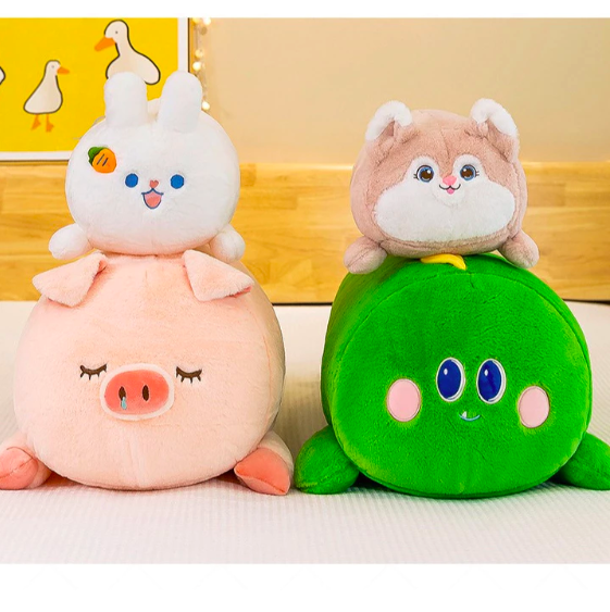 Thú nhồi bông ôm ngủ hình thỏ, khủng long, cáo hồng đáng yêu - Size từ 50cm đến 90cm - Quà tặng gấu bông thỏ lông mịn cho bé