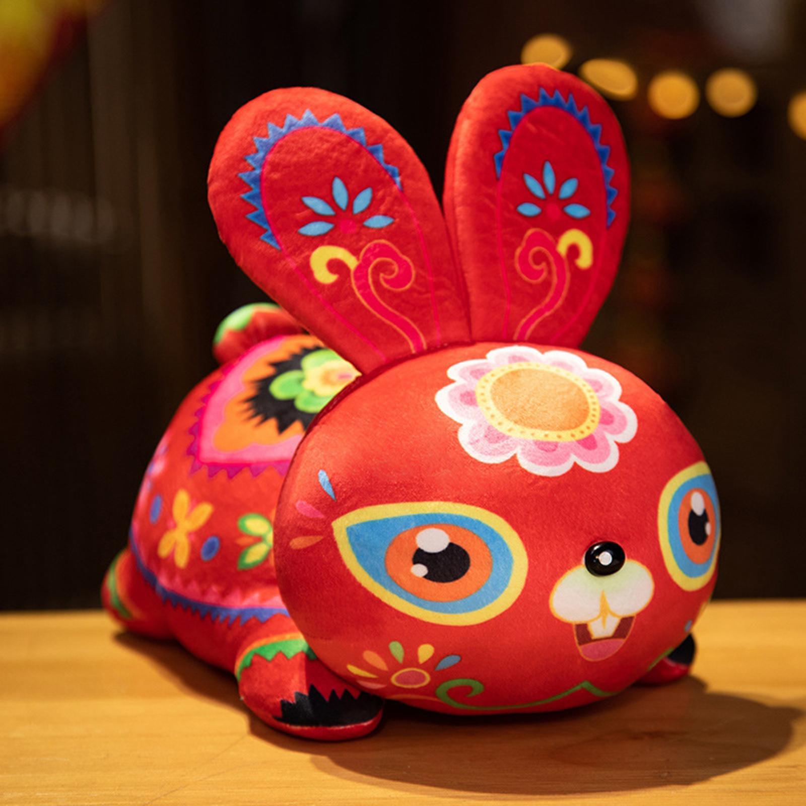 2pcs Rabbit Plush Toy Cartoon Ornament Animal Doll for New Year