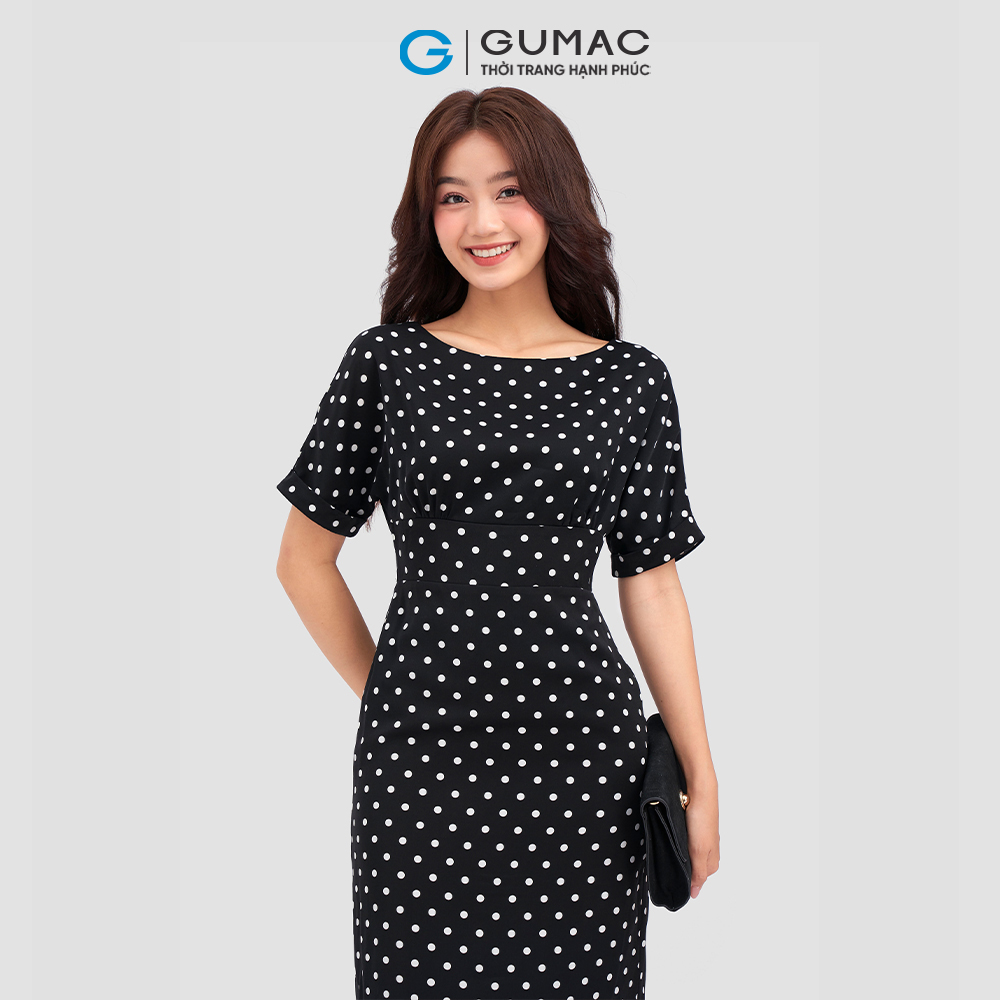 Đầm tay liền thắt nơ DC12053 thời trang GUMAC