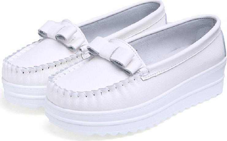 Women's Platform Casual Shoes Shallow PU Leather Loafers