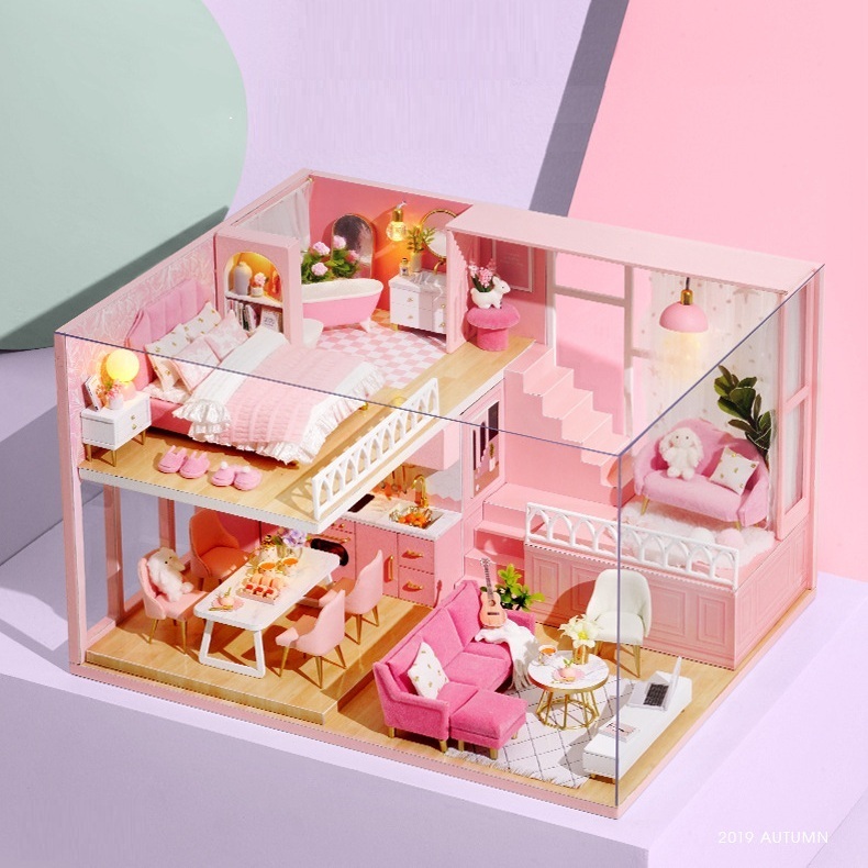 Mô hình nhà DIY Doll House My Little Warm Moment Kèm Mica Chống bụi