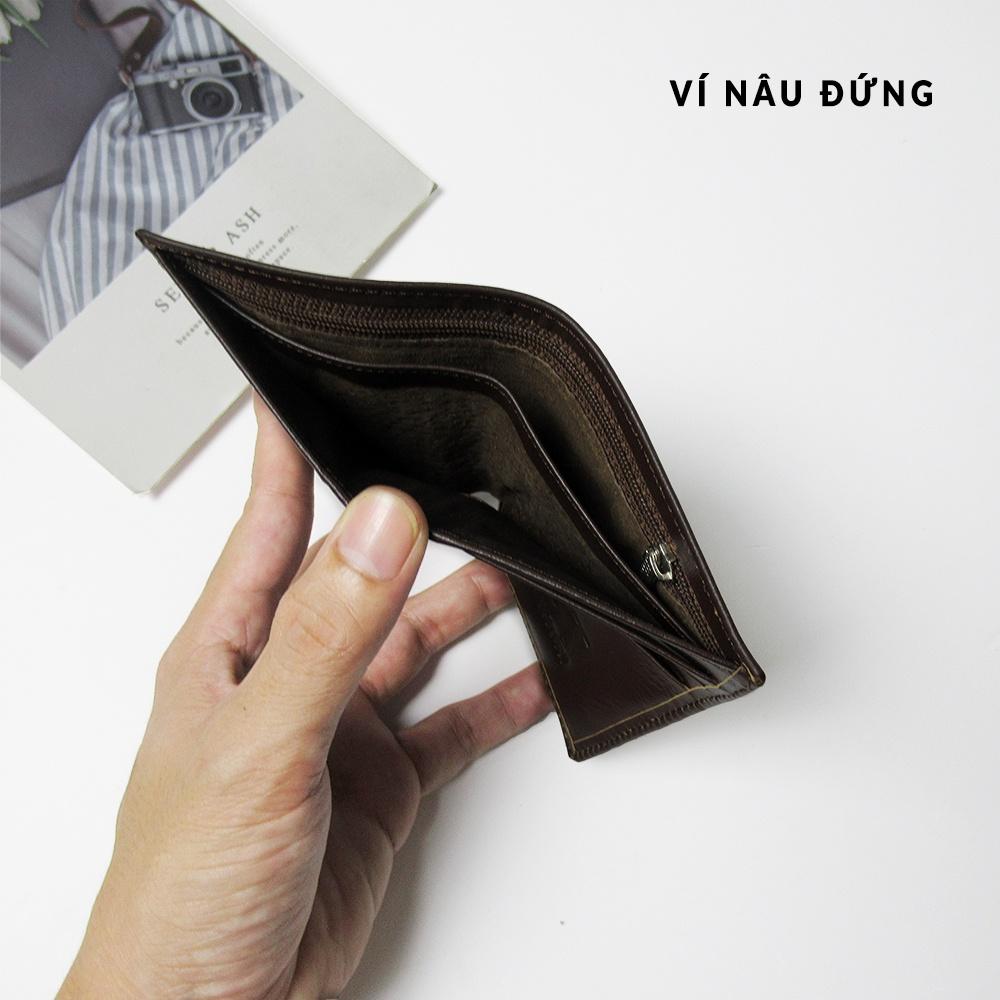 Ví nam mini kiểu ví đứng - Làm từ da bò 100% - Kích thước nhỏ gọn tiện lợi - bảo hành 2 năm - Ví da BTLXURY