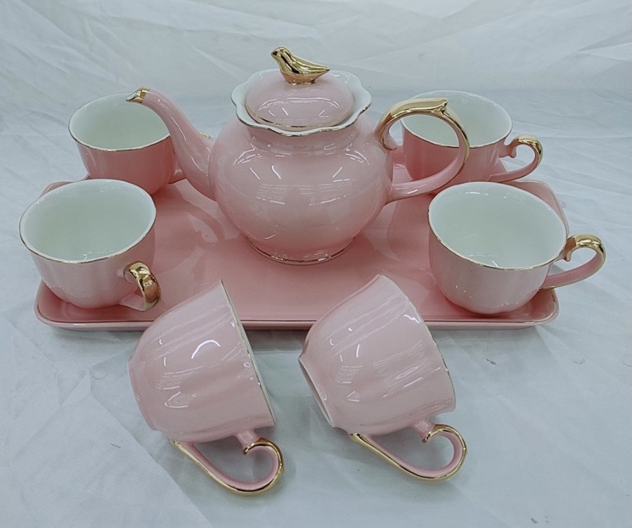 BỘ ẤM CHÉN KÈM KHAY SỨ XƯƠNG CAO CẤP PHA TRÀ CÀ PHÊ PHONG CÁCH CHÂU ÂU - ANTH682