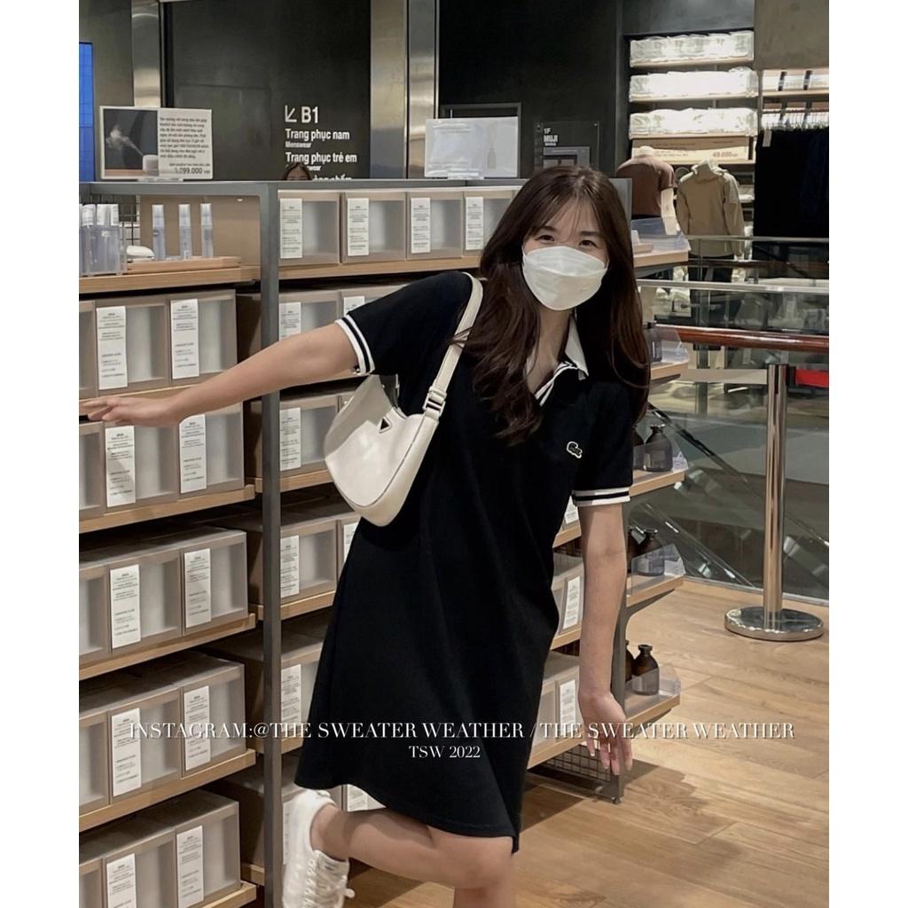Váy suông nữ chất cá sấu siêu đẹp thời trang váy suông cá sấu màu đen