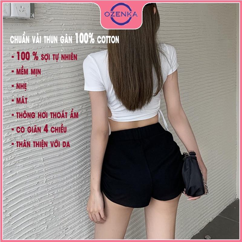 Áo croptop ôm hở eo nữ , crt cộc tay sexy thun gân 100% cotton free size dưới 52 kg mặc đi chơi màu đen trắng