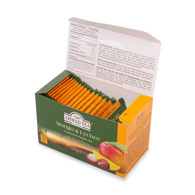 TRÀ XANH AHMAD ANH QUỐC - VẢI & XOÀI - Mango & Lychee - Sự kết hợp mang hương vị nhiệt đới
