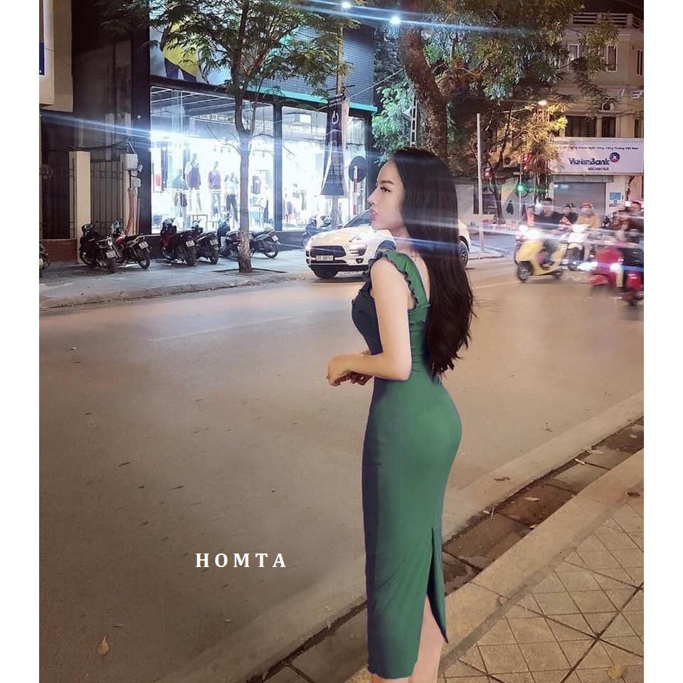 Đầm Body Bèo Vai Thun Gân