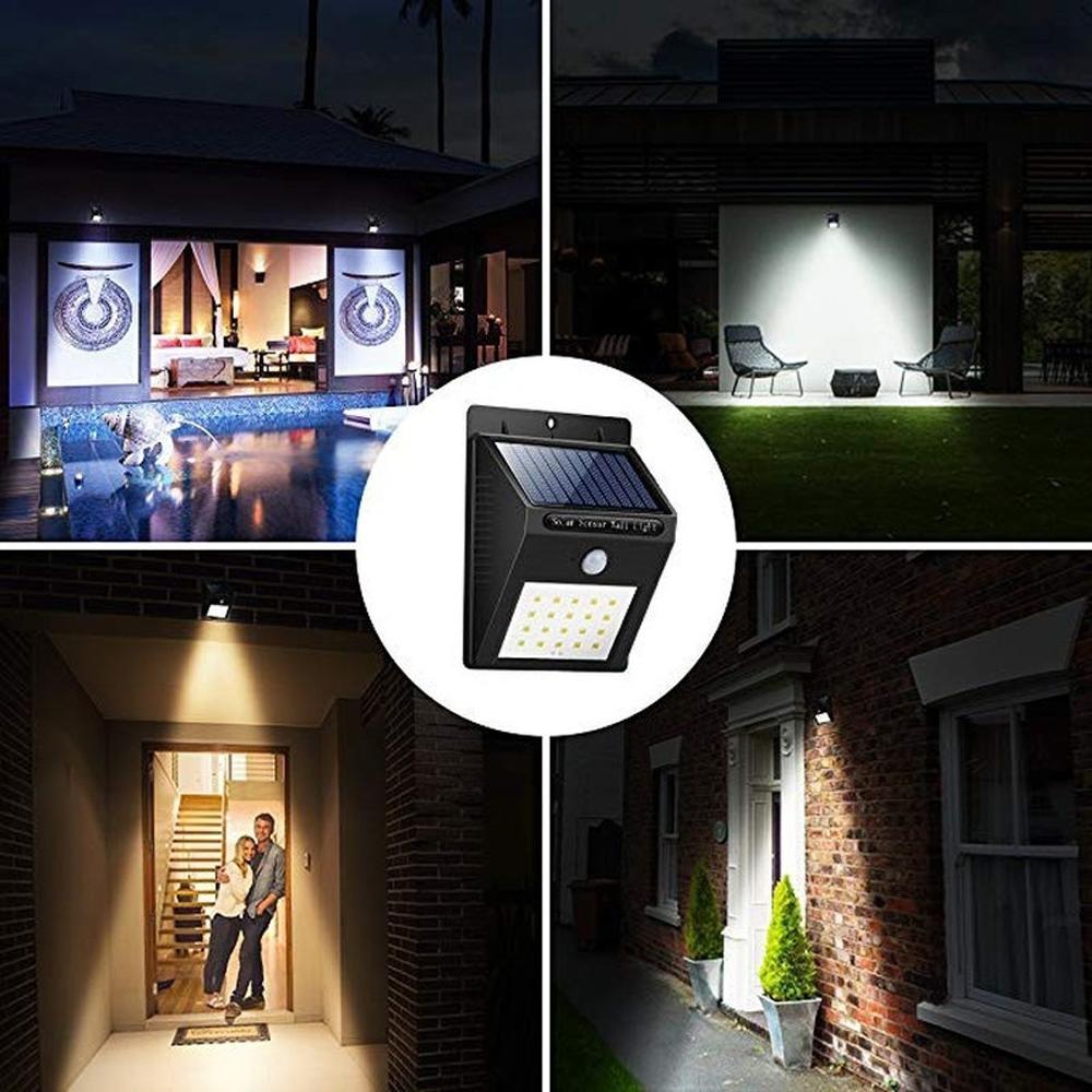 Đèn tường cảm biến chuyển động năng lượng mặt trời 20 LED
