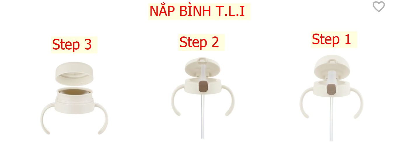 Nắp bình ống hút TLI Richell Nhật Bản - bước 2 | Baby