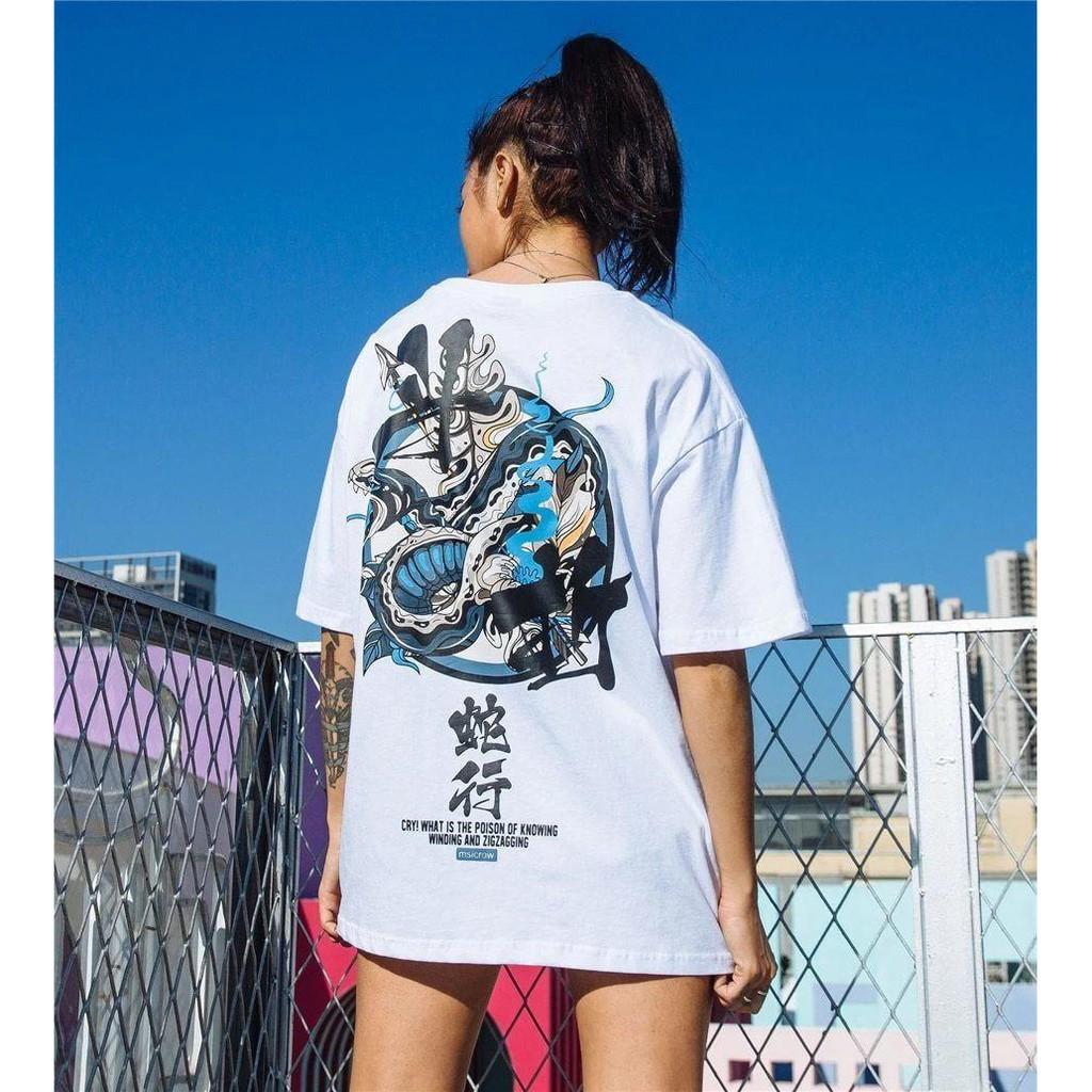 Áo thun nam Unisex hình rắn hiphop