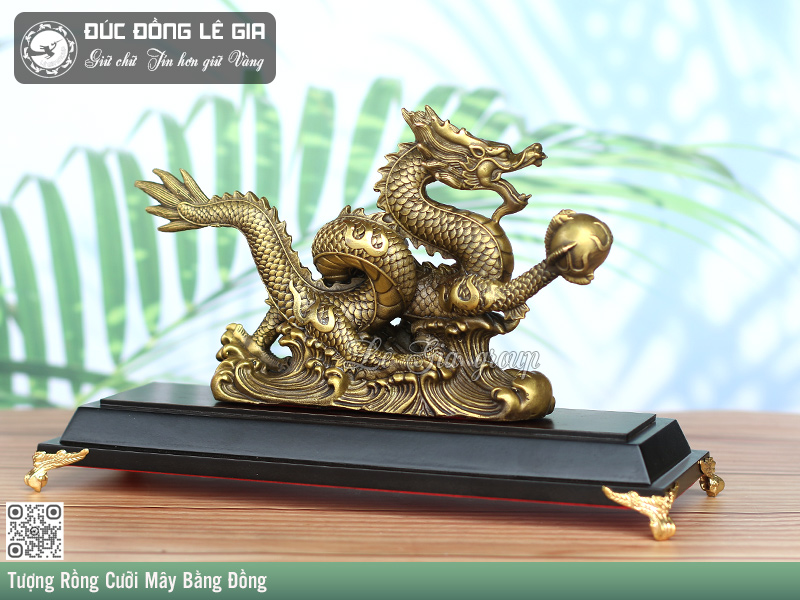 Tượng Rồng Cưỡi Mây Bằng Đồng