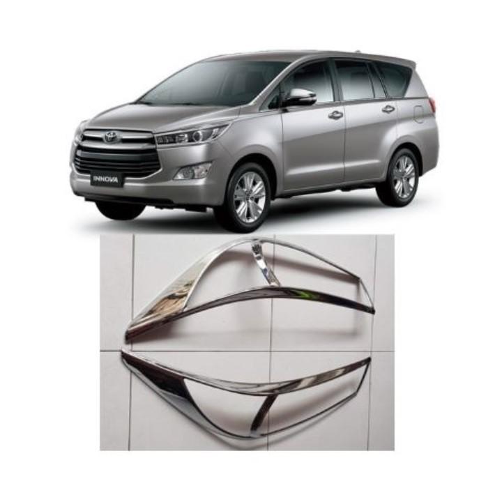 BỘ ỐP TRANG TRÍ VIỀN ĐÈN TRƯỚC MẠ CROM DÀNH CHO XE TOYOTA INNOVA 2016-2019