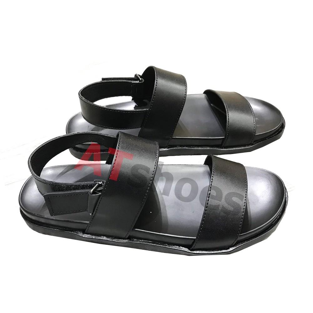 Giày Sandal Nam Dép Quai Hậu Nam Da Bò Thật Cao Cấp, Đế Êm Bên Atshoes Atxd1120 (Đen