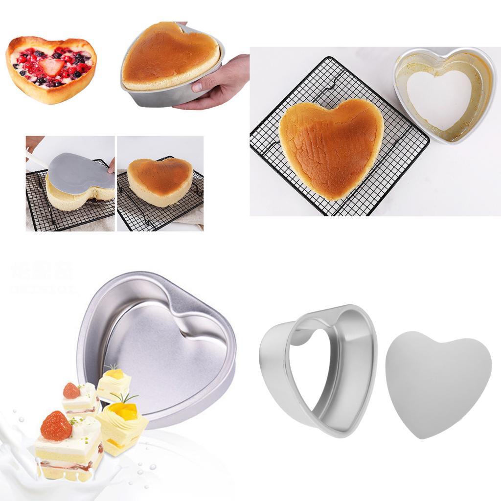 Heart Shaped Cake Pan with Removable Bottom Aluminum Wedding Baking Cake Tin Pan