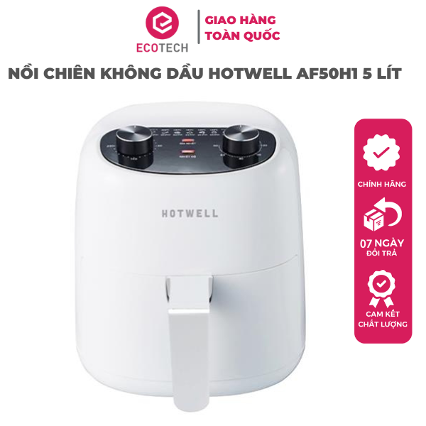 Nồi Chiên Không Dầu HOTWELL AF50H1 5 Lít Màu Trắng, Bảo Hành 12 Tháng, 1 Đổi 1 Trong 100 Ngày - Hàng Chính Hãng