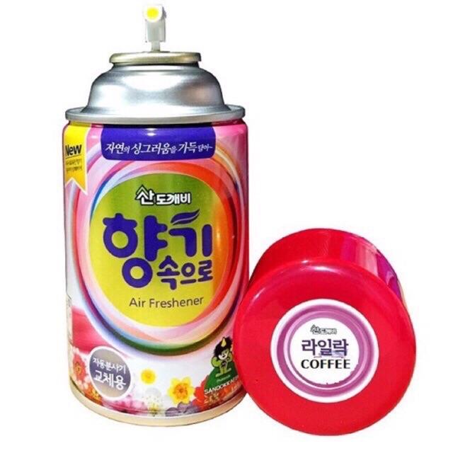 (Pink) Bình xịt khử mùi xe ô tô hương cafe hàn quốc - nước hoa xịt thơm ô tô Cao Cấp Sandokkaebi Korea 300ml