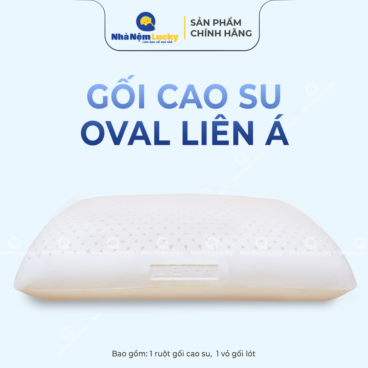 Gối Cao Su Liên Á Oval Lagov4565 45 X 65 Cm - Trắng