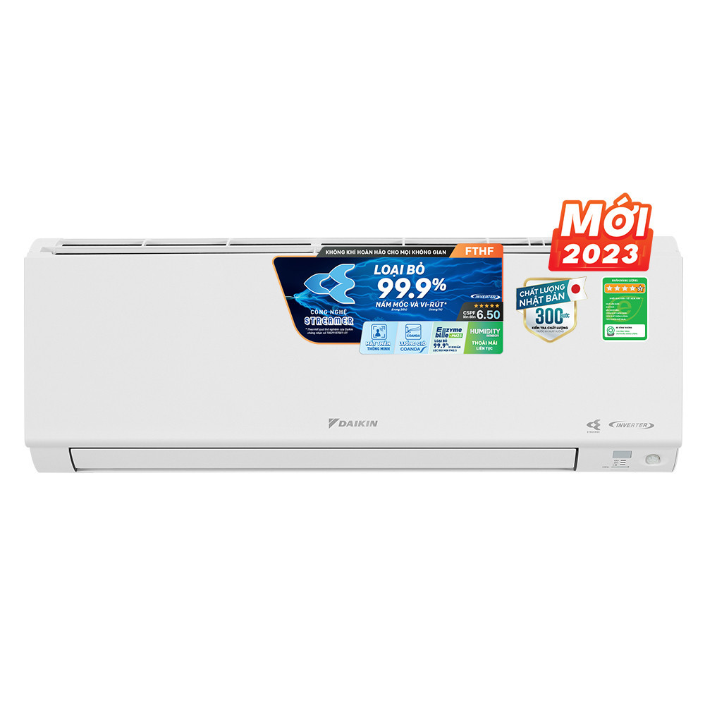 [Model mới 2023] Máy Lạnh Daikin Inverter 2 chiều FTHF35XVMV - 1.5HP (12000BTU) Streamer độc quyền - Tiết kiệm điện - Luồng gió Coanda - Làm lạnh nhanh - Hàng chính hãng