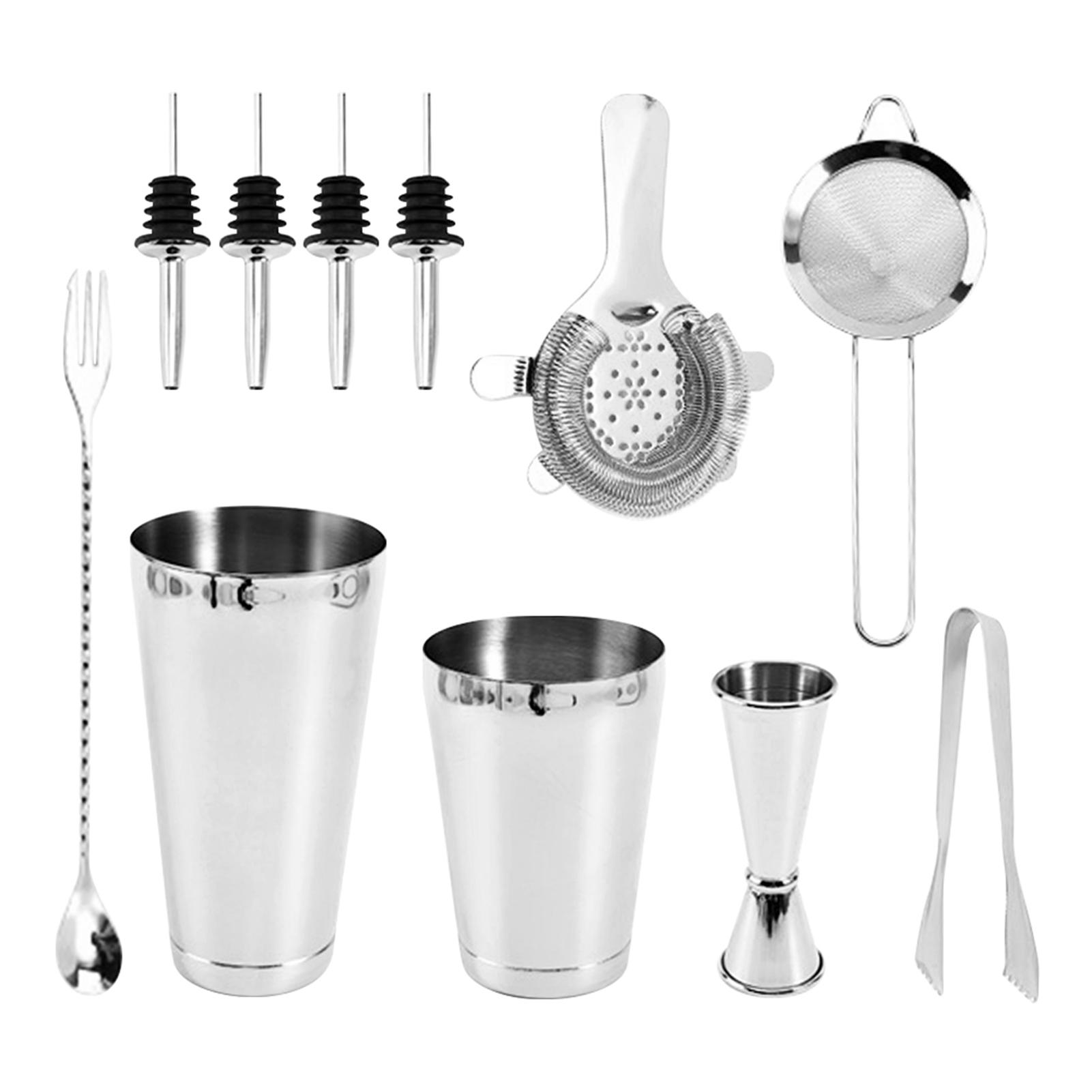 Bộ dụng cụ pha chế cocktail 11 chi tiết bằng thép không gỉ