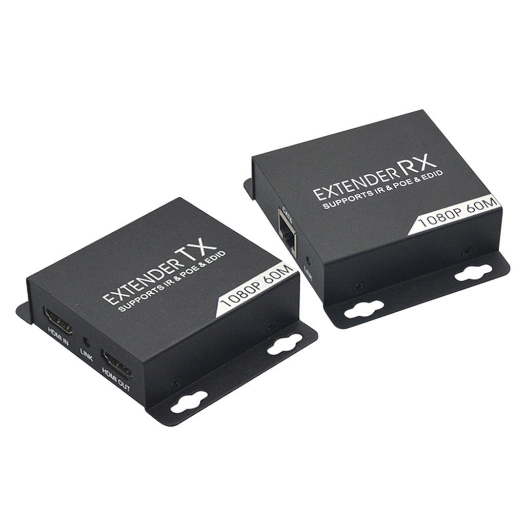 Single Network Cable Extender 60m 1080P Signal Amplifier