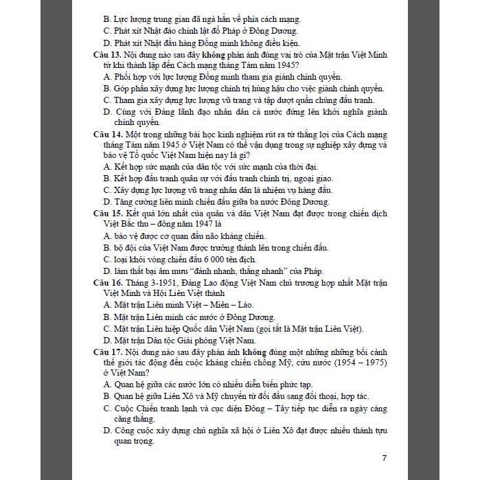 Sách - Bộ Đề Trắc Nghiệm Lịch Sử Lớp 12 - Ôn Thi THPT - Dùng Chung Các Bộ SGK Hiện Hành - Hồng Ân