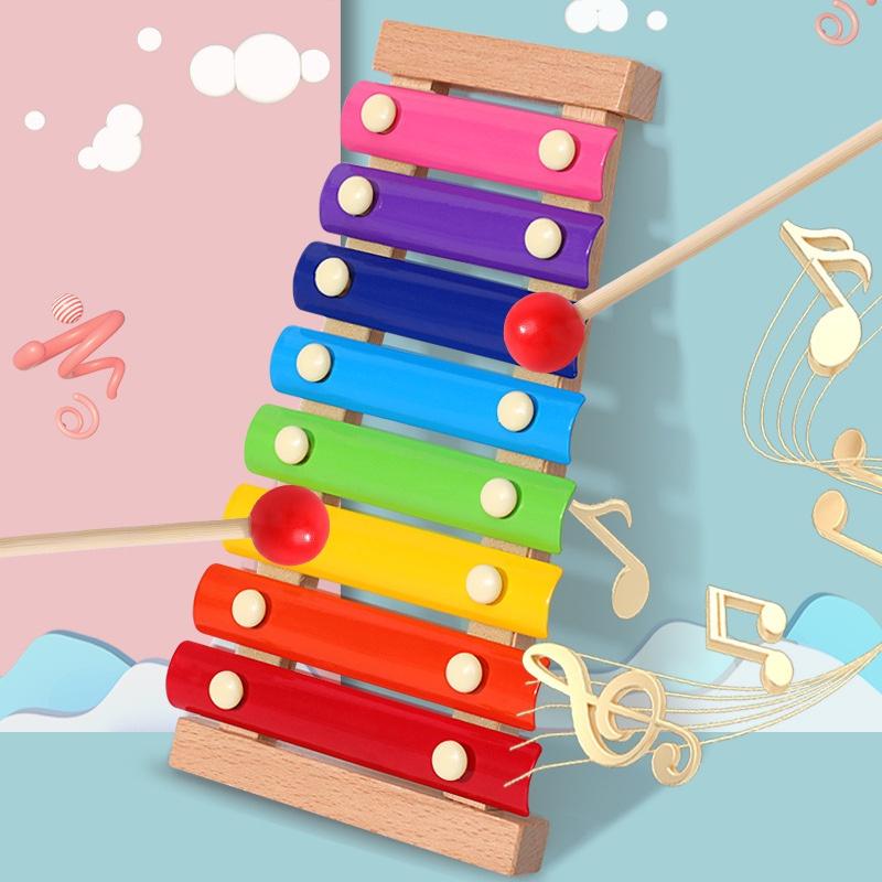 Đồ chơi Đàn Piano Xylophone gỗ 8 thanh quãng, đồ chơi âm nhạc phát triển trí tuệ cho bé từ 1 đến 5 tuổi Xu Xu Kids