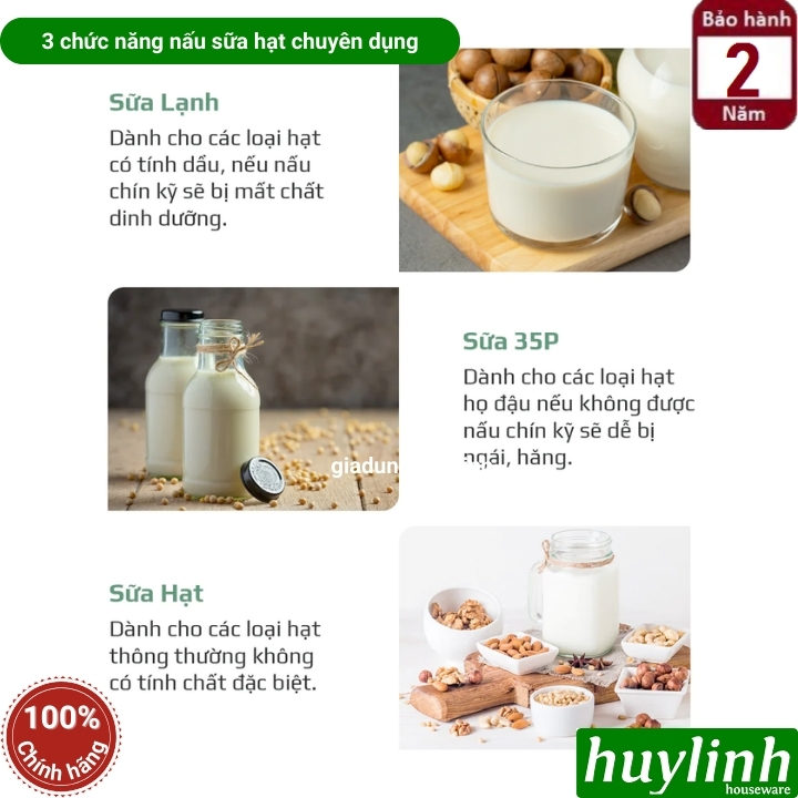Máy xay nấu sữa hạt mini Olivo CB1000 - Dung tích 1000ml - 9 Chức năng - Hàng chính hãng