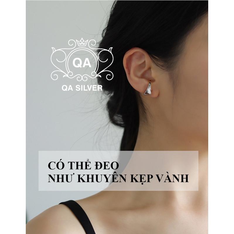 Nhẫn bạc 925 bản to form nhỏ ngón út khuyên kẹp vành nam nữ S925 MINIMAL QA Silver Ring RI220901