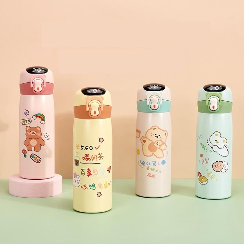 Bình giữ nhiệt hiển thị nhiệt độ 500ml Hilogi inox 316, có ống hút ,nắp bật đậy kín và dây treo, giữ nhiệt hơn 15 giờ