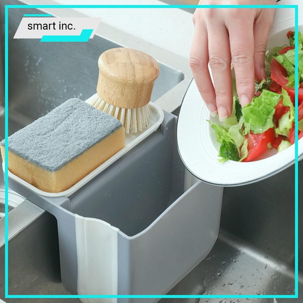 Thùng Rác Sọt Rác Nhựa Rổ Lọc Rác Treo Bồn Rửa Bát Nhà Bếp Gấp Gọn