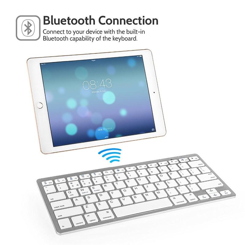 Bàn phím mini bluetooth cho iPhone, iPad, Android, Window - kèm 2 pin