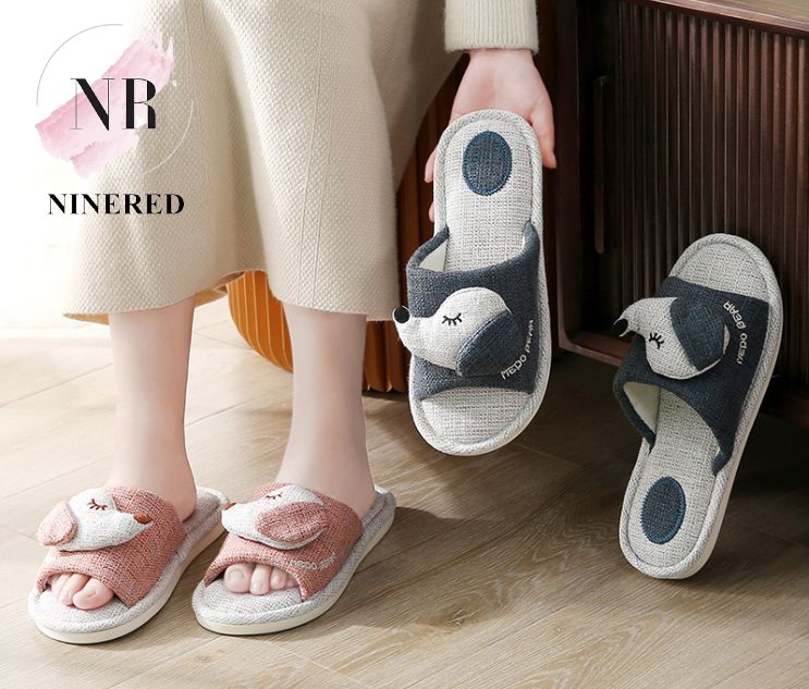 Dép Đi Trong Nhà Cao Cấp Quai Ngang Nam Nữ Đế Cao Su NineRed Homewear - D83